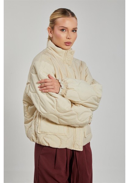 Kadın Kapitone Şişme Mont - Ekru modelleri