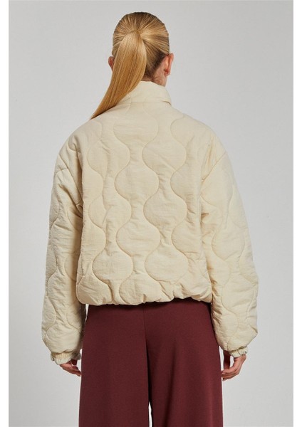 Kadın Kapitone Şişme Mont - Ekru indirimleri