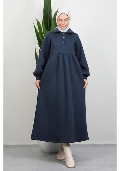Şevval Düğmeli Elbise Indigo fiyatları