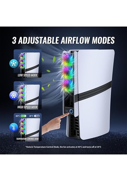 Pro Için Rgb Fan, 3 Fanlı Verimli Soğutma Aksesuarı, Ayarlanabilir Hızda Sessiz Fan, USB 3.0 Bağlantısı, Ps5 Pro/ps5 Slim Disc/digital Için Fan (Siyah) indirimleri