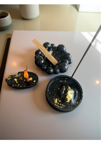 El Yapımı 3'lü Tütsülük Set, Palo Santo Odunu ve Tütsüler Hediye, Meditasyon & Modern Dekoratif Set modelleri