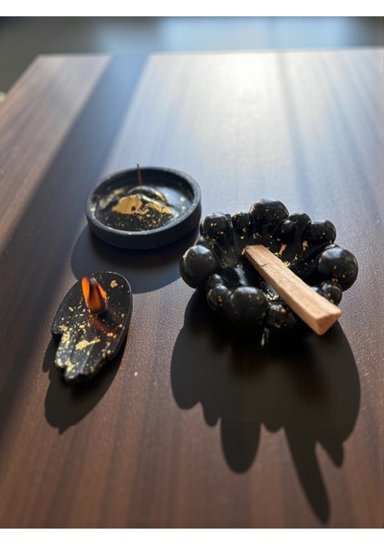 El Yapımı 3'lü Tütsülük Set, Palo Santo Odunu ve Tütsüler Hediye, Meditasyon & Modern Dekoratif Set indirimleri