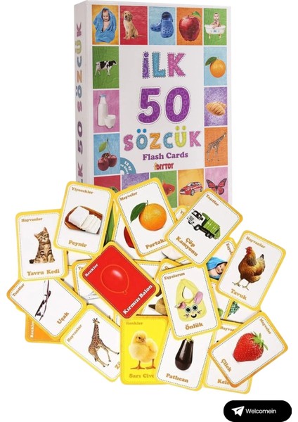 Oyuncak Minik Bebeğimin Ilk 50 Sözcük Kartları ve Ilk 50 Meyve Sebze Kartları Flash Kart Set 2'li fiyatları