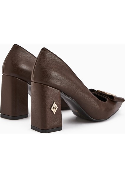 Melly Kahve Tokalı Kalın Topuklu Kadın Ayakkabı fırsatları