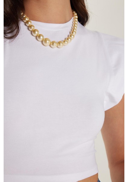 Kadın Slim Fit Dar Kesim Sıfır Kollu Bisiklet Yaka Beyaz Bluz modelleri