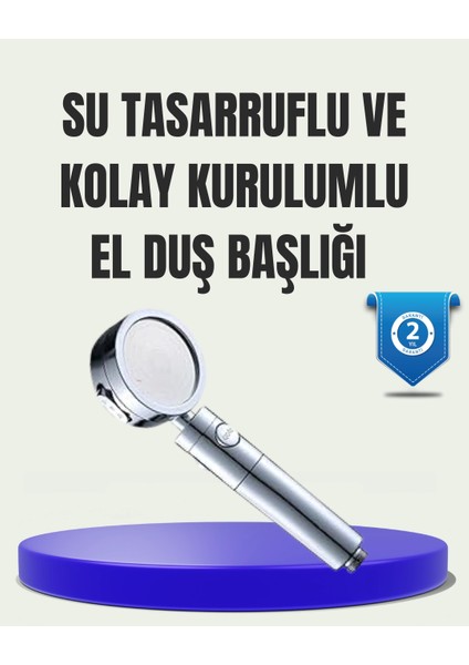 Masaj ve Yağmur Modlu Su Tasarruflu Duş Başlığı