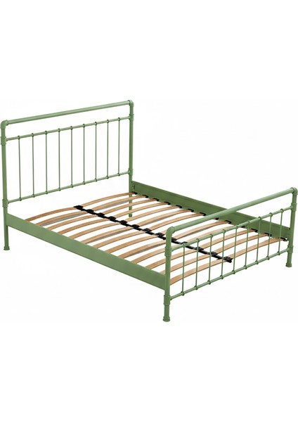 Odin Çift Kişilik Metal Karyola-Yeşil (Ahşap Latalı) fırsatları