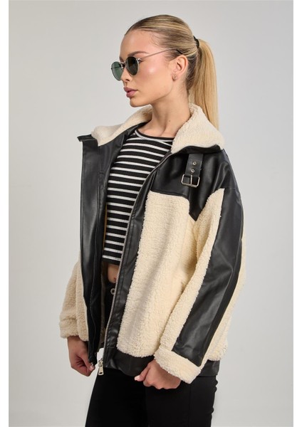 Kadın Garnili Welsoft Mont - Ekru