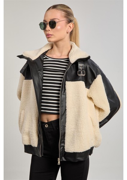 Kadın Garnili Welsoft Mont - Ekru fiyatları