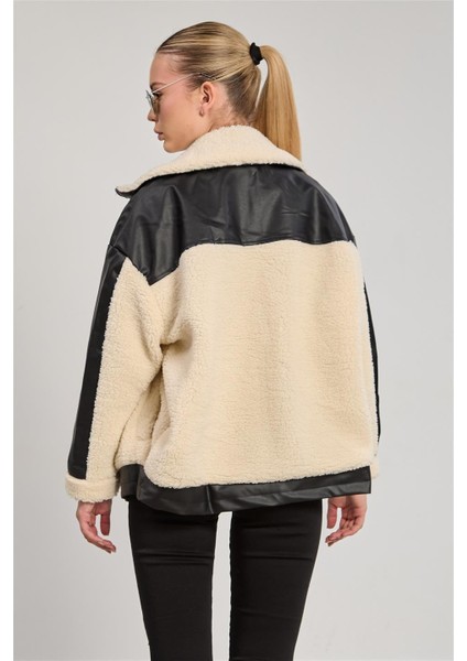 Kadın Garnili Welsoft Mont - Ekru indirimleri