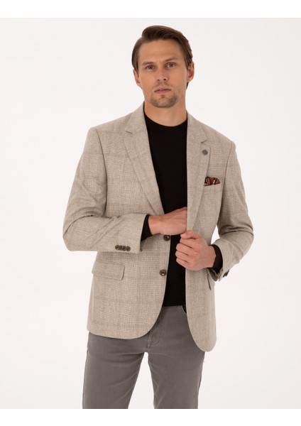 Erkek Bej Slim Fit Ceket 50311232-VR011 modelleri