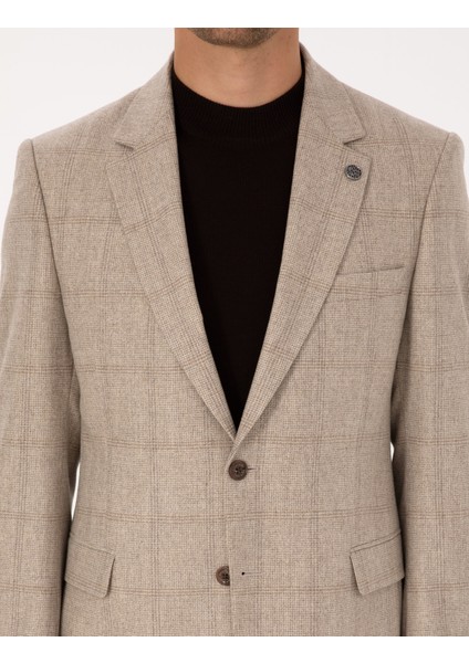 Erkek Bej Slim Fit Ceket 50311232-VR011