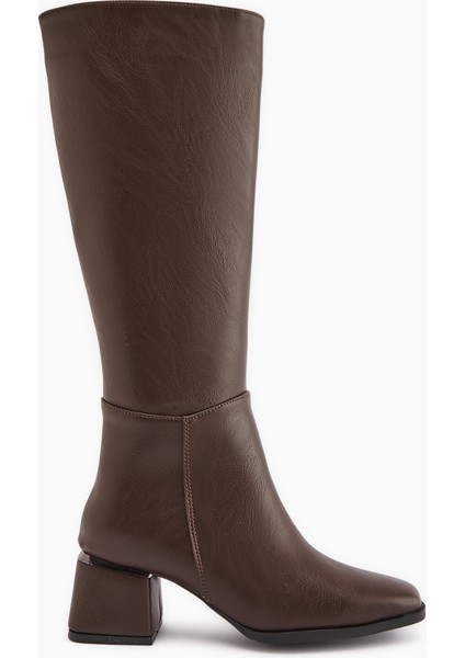Miami Kahve Küt Burunlu Çizme
