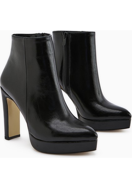 Abbie Siyah Sivri Burunlu Yüksek Topuklu Fermuarlı Bot modelleri