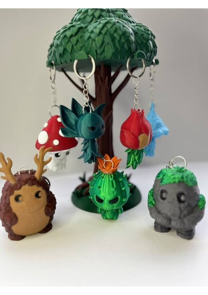 - 3D Ruh Hali Ağacı – 7 Figürlü Anahtarlık Seti | Renkli, Dekoratif ve Eğlenceli Masa Aksesuarı