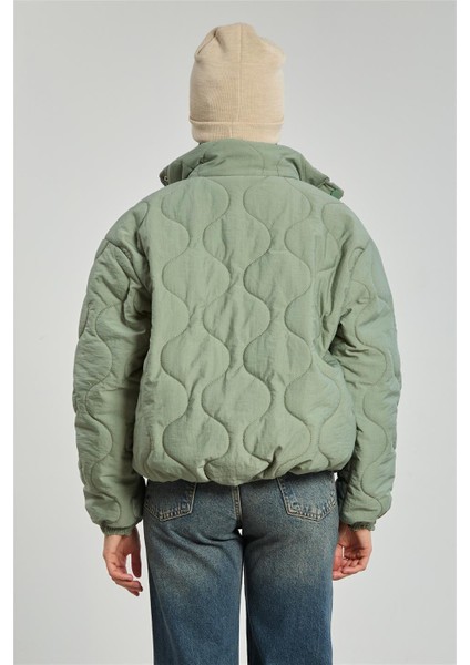 Kadın Kapitone Şişme Mont - Mint indirimleri