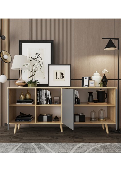 Latina Modern Konsol 3 Kapaklı 180 cm Safir Meşe - Antrasit modelleri