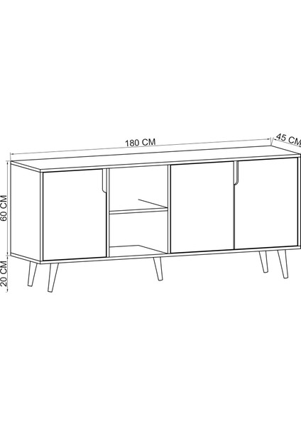 Latina Modern Konsol 3 Kapaklı 180 cm Safir Meşe - Antrasit fırsatları
