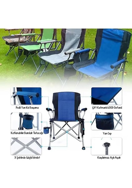 Kamp - Profesyonel Fold&go Katlanır Kamp Sandalyesi – Mavi indirimleri