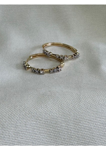 Özel Seri Taşlı Büyük Halka Küpe