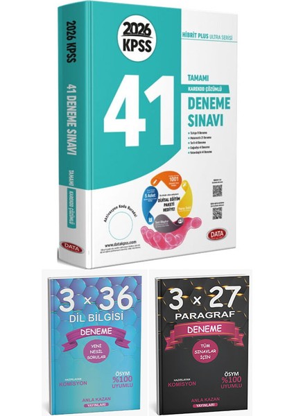 Anla Kazan + Data 2026 Kpss Genel Kültür Genel Yetenek 41 Deneme + Paragraf Dil Bilgisi Deneme 3 Lü fırsatları