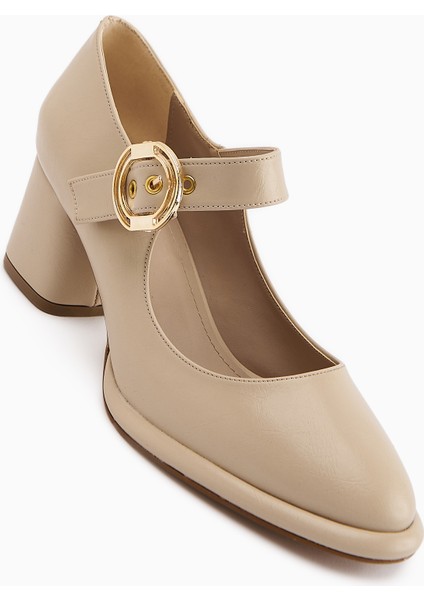 Nana Bej Tokalı Topuklu Kadın Ayakkabı