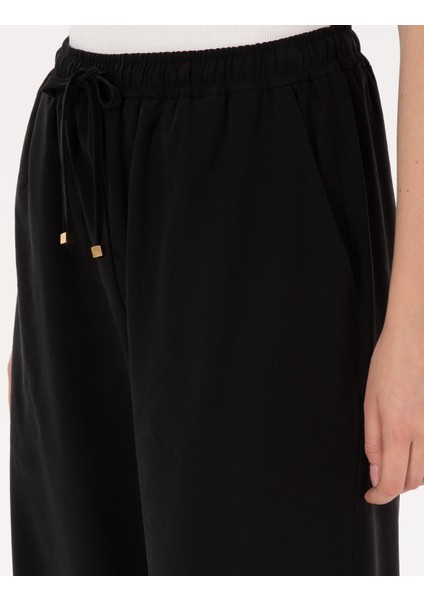 Kadın Siyah Loose Fit Kanvas Pantolon 50318198-VR046 indirimleri