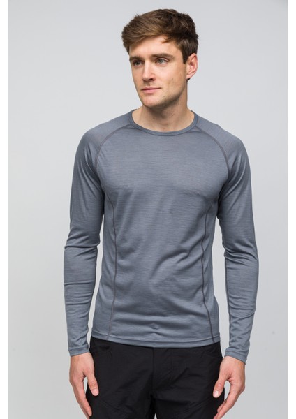 All-Season %100 Merino Uzun Kollu T-Shirt 135 gr - Gri