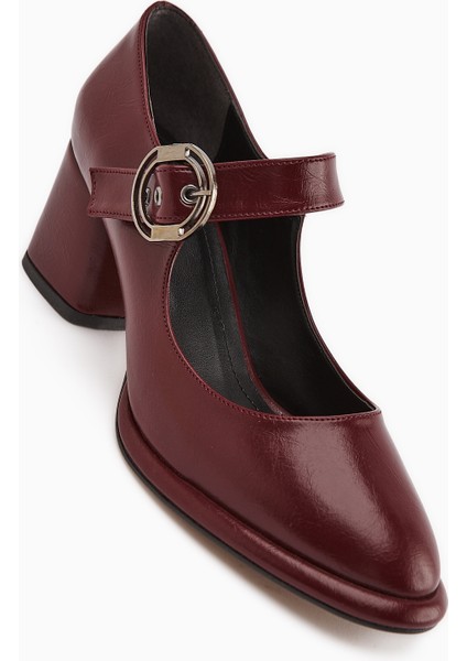 Nana Bordo Tokalı Topuklu Kadın Ayakkabı