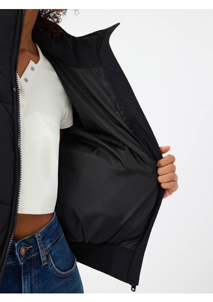 Crop Siyah Kadın Mont LF2040788 indirimleri