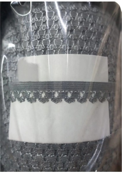 Çamaşır Lastiği Dantelli 1 cm 1 Metre Gri