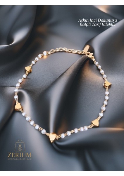 Aşkın Inci Dokunuşu – Kalpli Zarif Bileklik modelleri