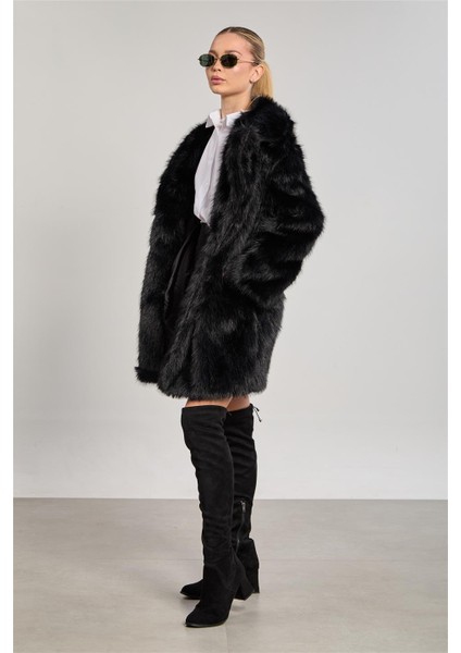 Kadın Peluş Kaban - Siyah modelleri