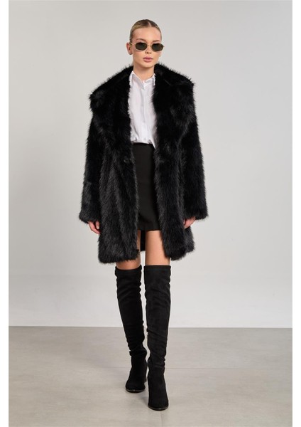 Kadın Peluş Kaban - Siyah fırsatları