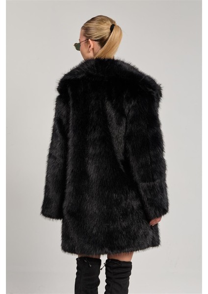 Kadın Peluş Kaban - Siyah indirimleri