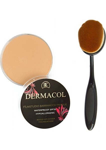 Dermacol Porselen Kapatıcı Fondöten & Fırça Seri-3 Koyu Ton