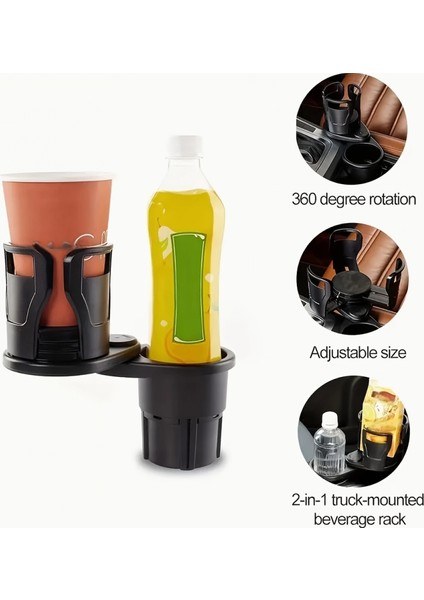 2’si 1 Arada Ayarlanabilir Araç Bardak Tutucu, Genişleyebilir Üst Kısım 3”-6.2”, Şişe Adaptörü, Araba Organizatörü, Dayanıklı Taban, Ramblers Hydroflask Uyumlu, Modern Araç Düzenleyic