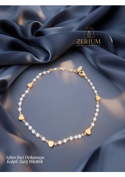 Aşkın Inci Dokunuşu – Kalpli Zarif Bileklik