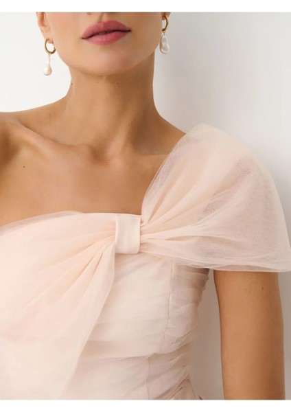Screm Bluz Tek Omuzlu Sıfır Kol Crop Boy Regular Fit Pudra Renk Bluz modelleri