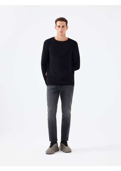 Regular Fit Siyah Erkek Kazak LF2040999 fiyatları