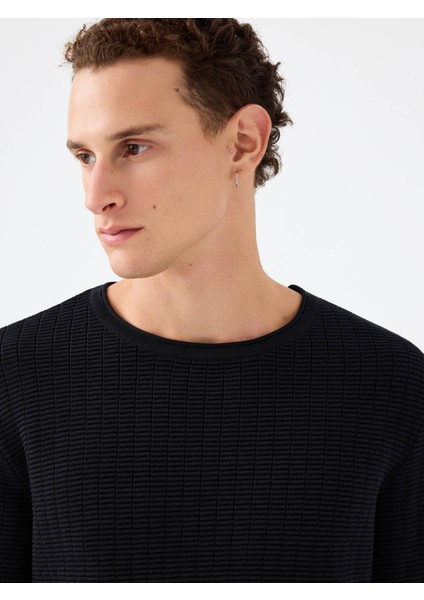 Regular Fit Siyah Erkek Kazak LF2040999 modelleri