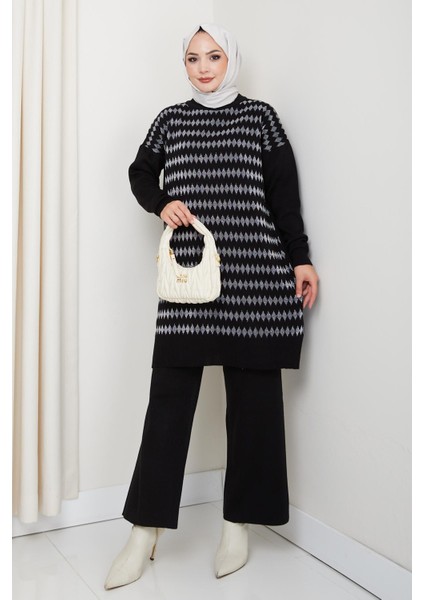 Simli Triko Tunik Pantolon Takım