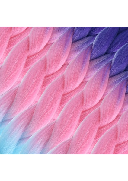 Afrika Örgülük Ombreli Sentetik Saç 100 Gr. - Mor / Açık Pembe / Açık Mavi fiyatları