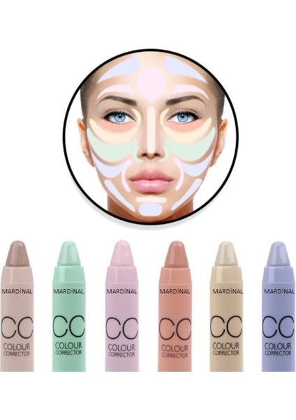 Color Corrector cc Krem Stick cc 5 Li Set Makyaj Kapatıcı Cilt Ten Onarıcı