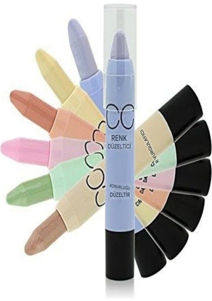 Color Corrector cc Krem Stick cc 5 Li Set Makyaj Kapatıcı Cilt Ten Onarıcı modelleri