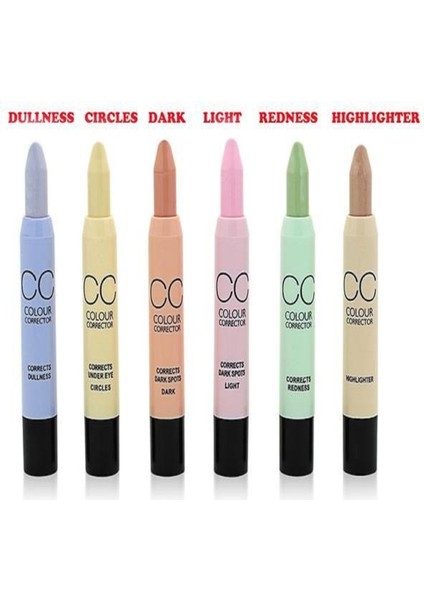 Color Corrector cc Krem Stick cc 5 Li Set Makyaj Kapatıcı Cilt Ten Onarıcı