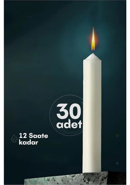 Modacar Klasik Mum 30 Adet - Kokusuz Mum fiyatları