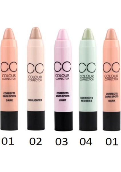 Color Corrector cc Krem Stick cc 5 Li Set Makyaj Kapatıcı Cilt Ten Onarıcı Set fırsatları
