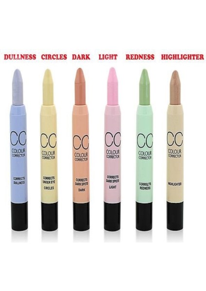 Color Corrector cc Krem Stick cc 5 Li Set Makyaj Kapatıcı Cilt Ten Onarıcı Set