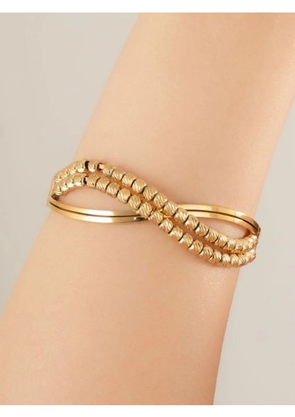 Altın Renk Dorikalı Çelik Bileklik – Zarif ve Şık Tasarım